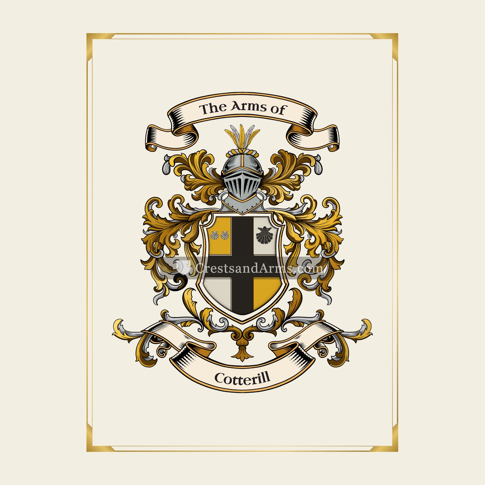 With gold border