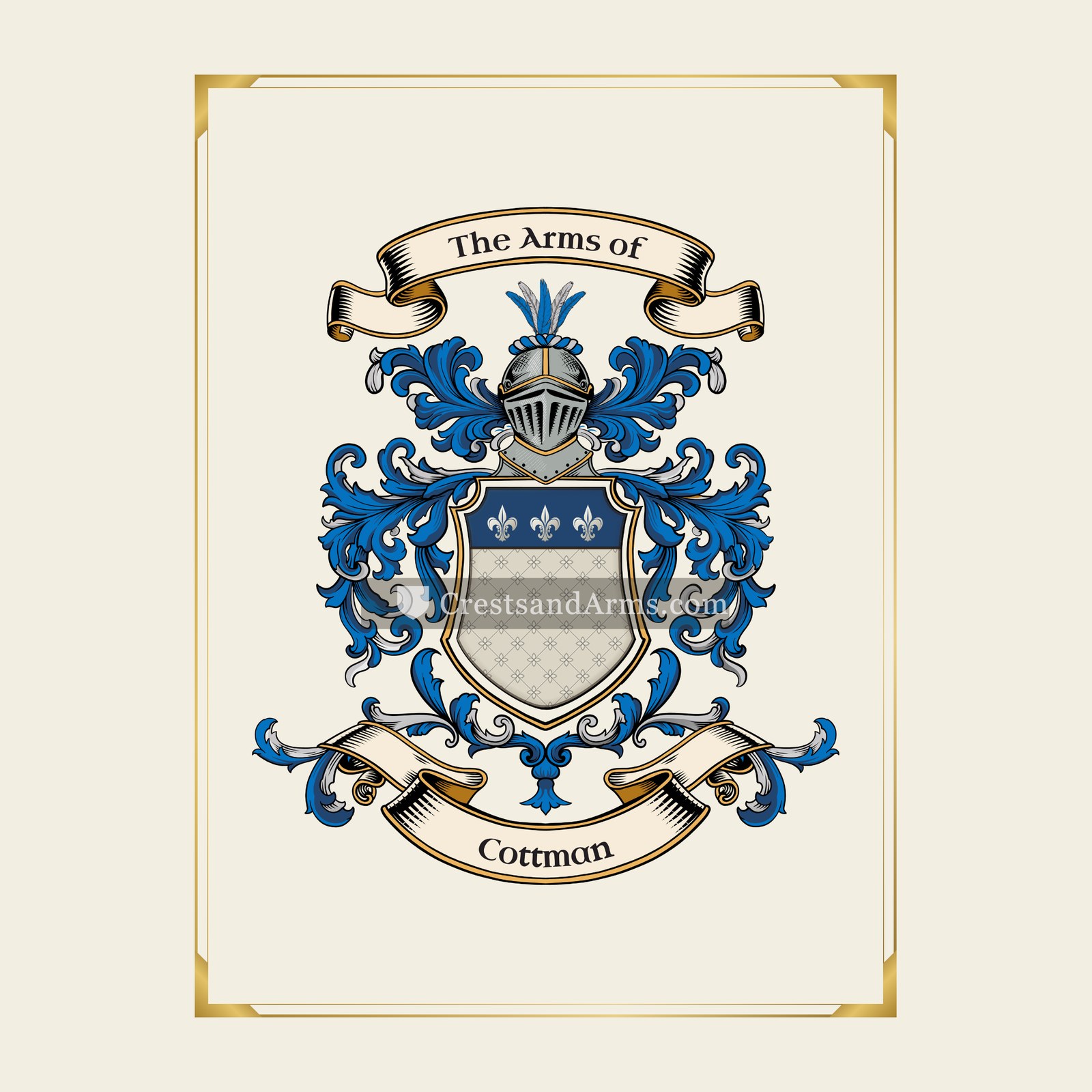 With gold border