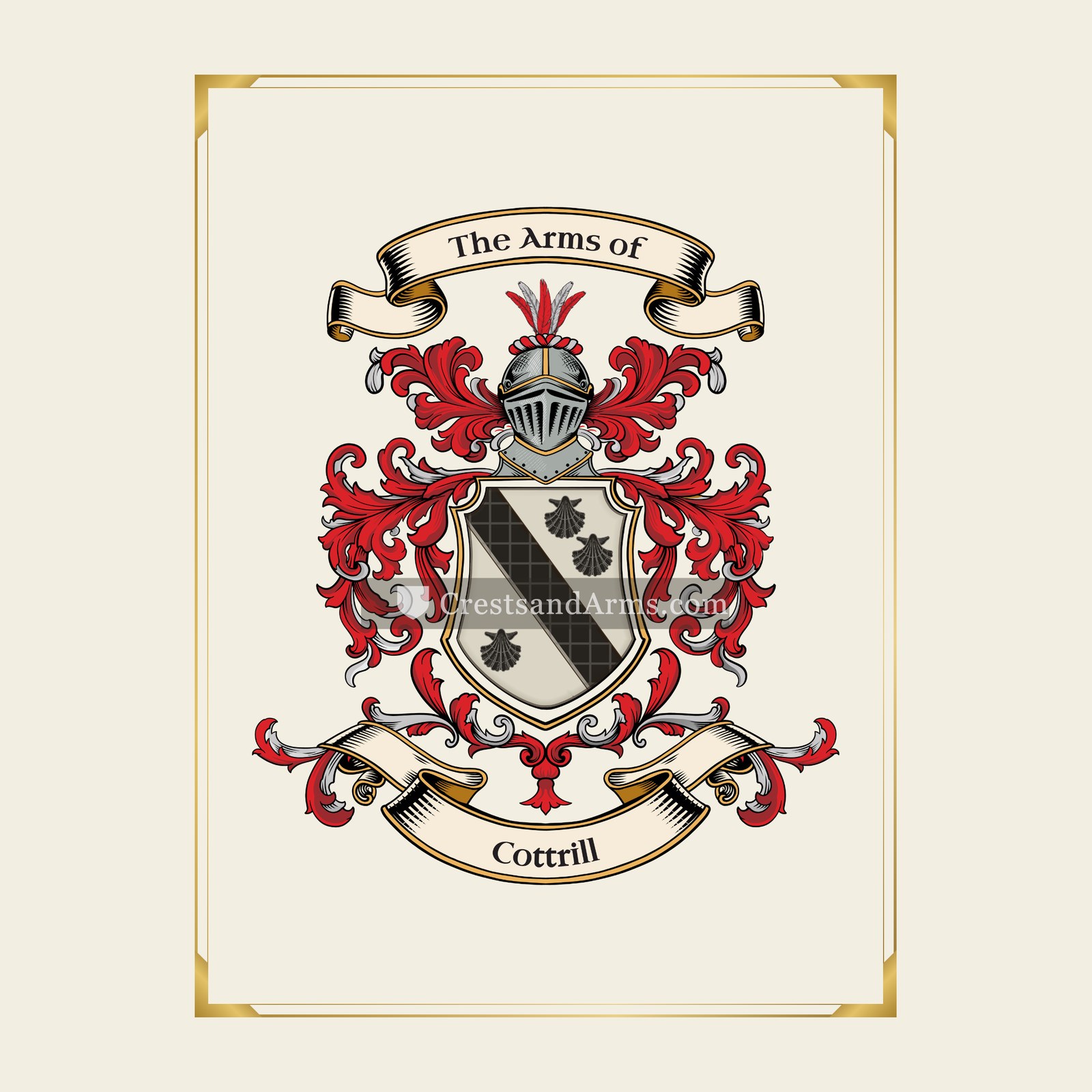 With gold border