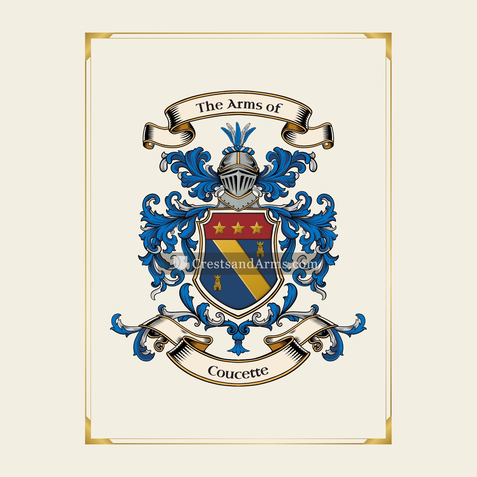 With gold border