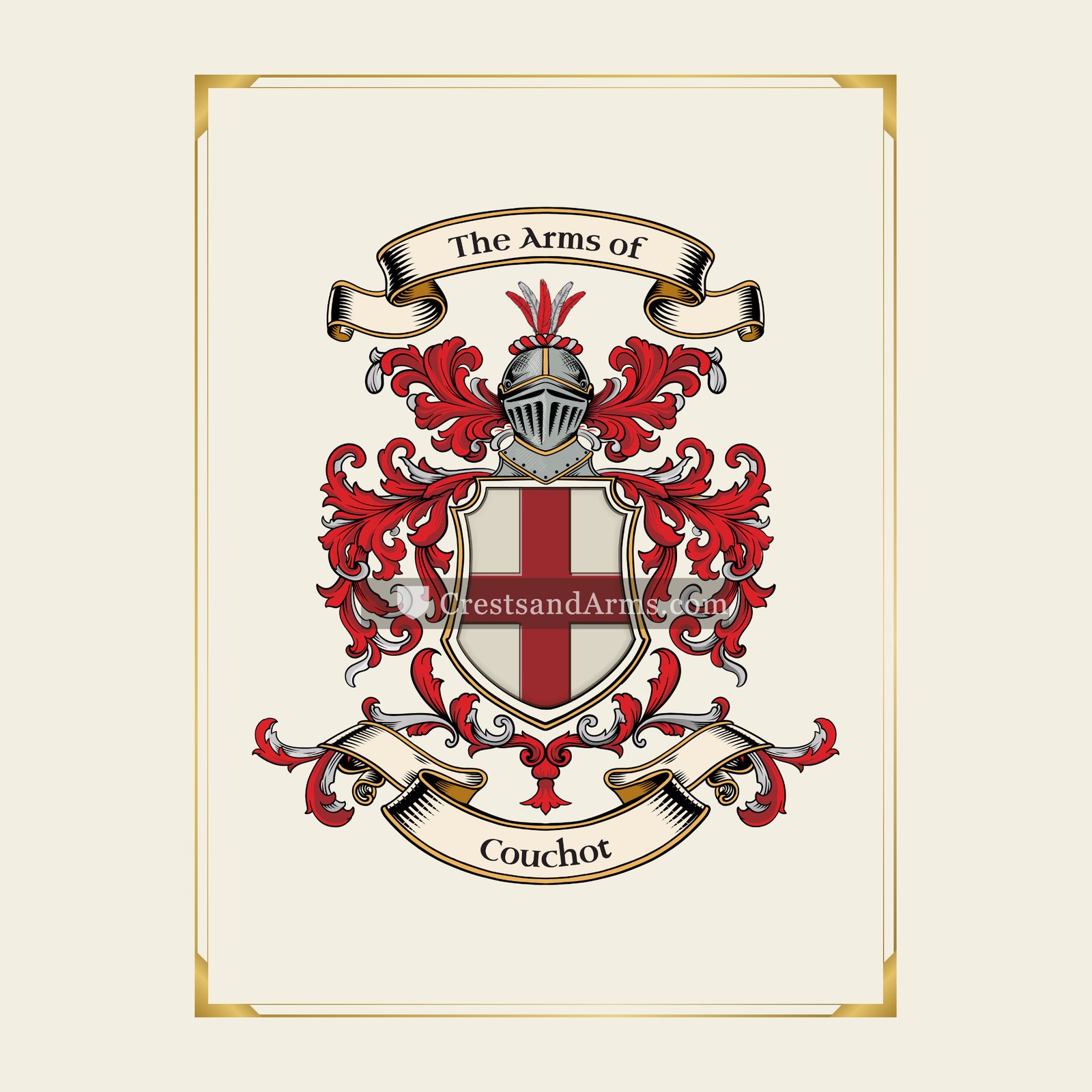 With gold border