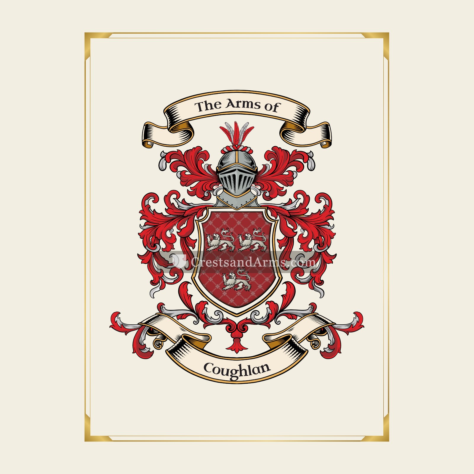 With gold border