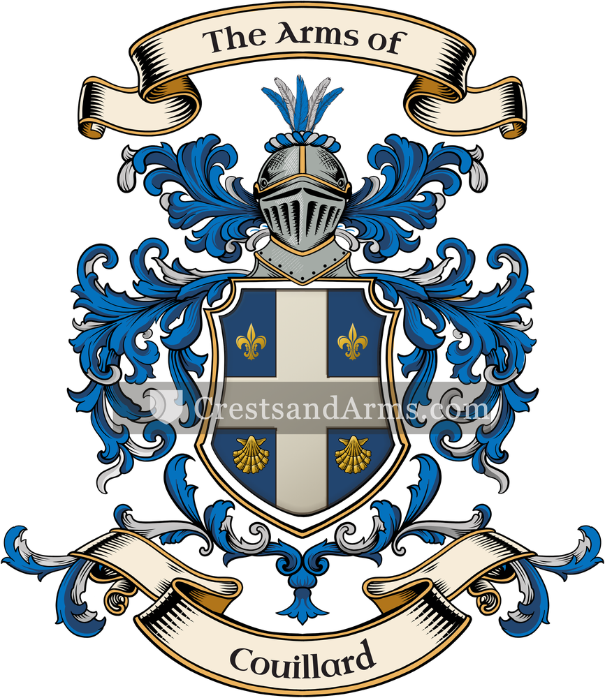 The Couillard coat of arms, drawn from the recorded blazon