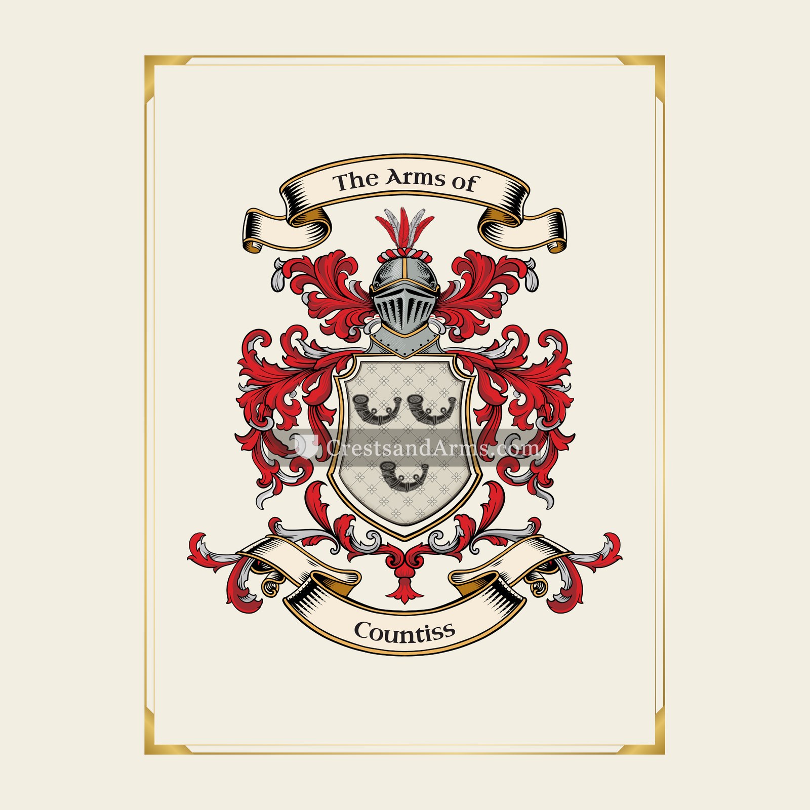 With gold border