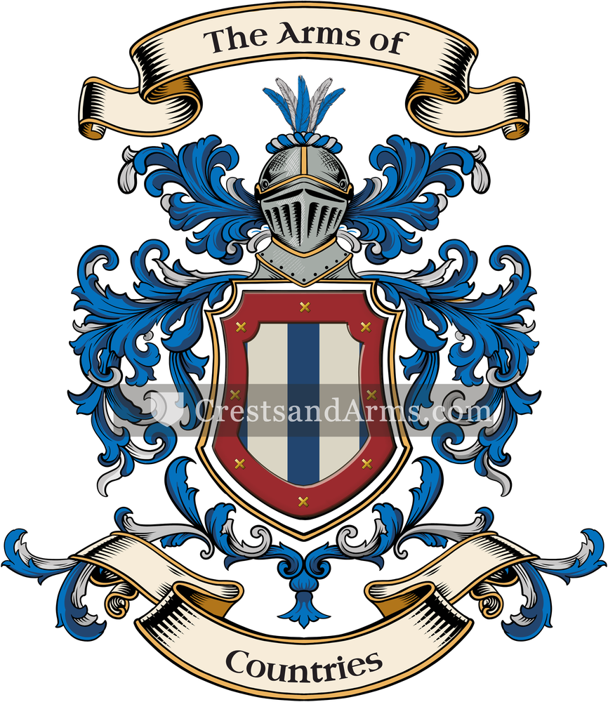 The Countries coat of arms, drawn from the recorded blazon