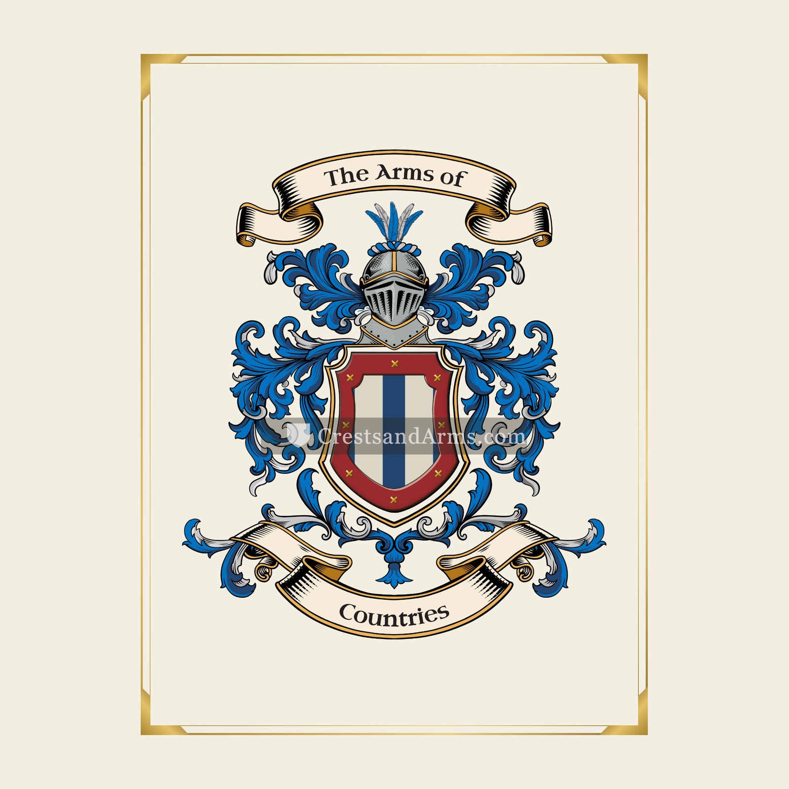 With gold border