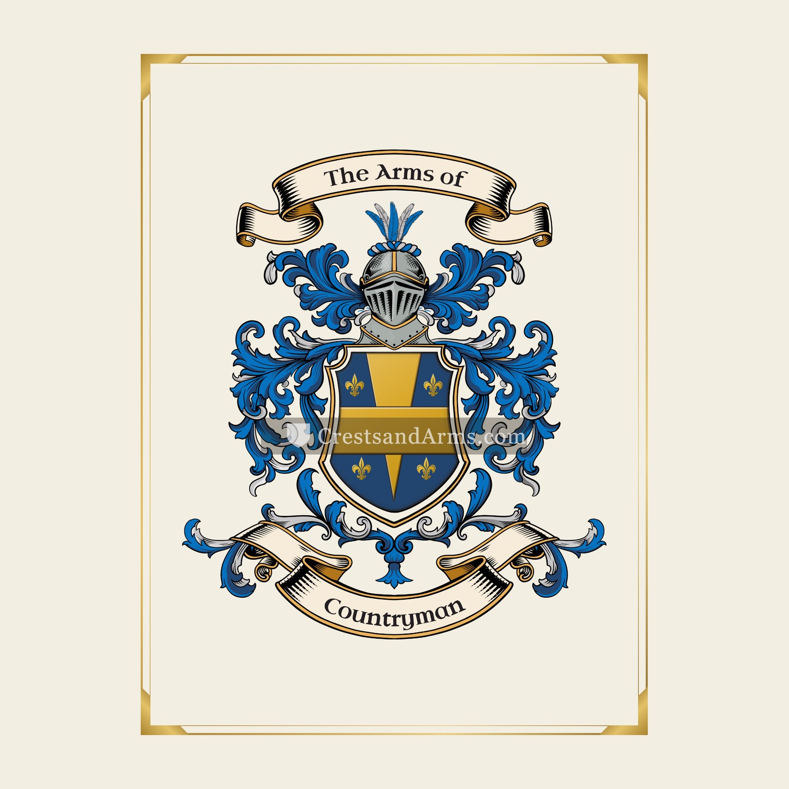 With gold border