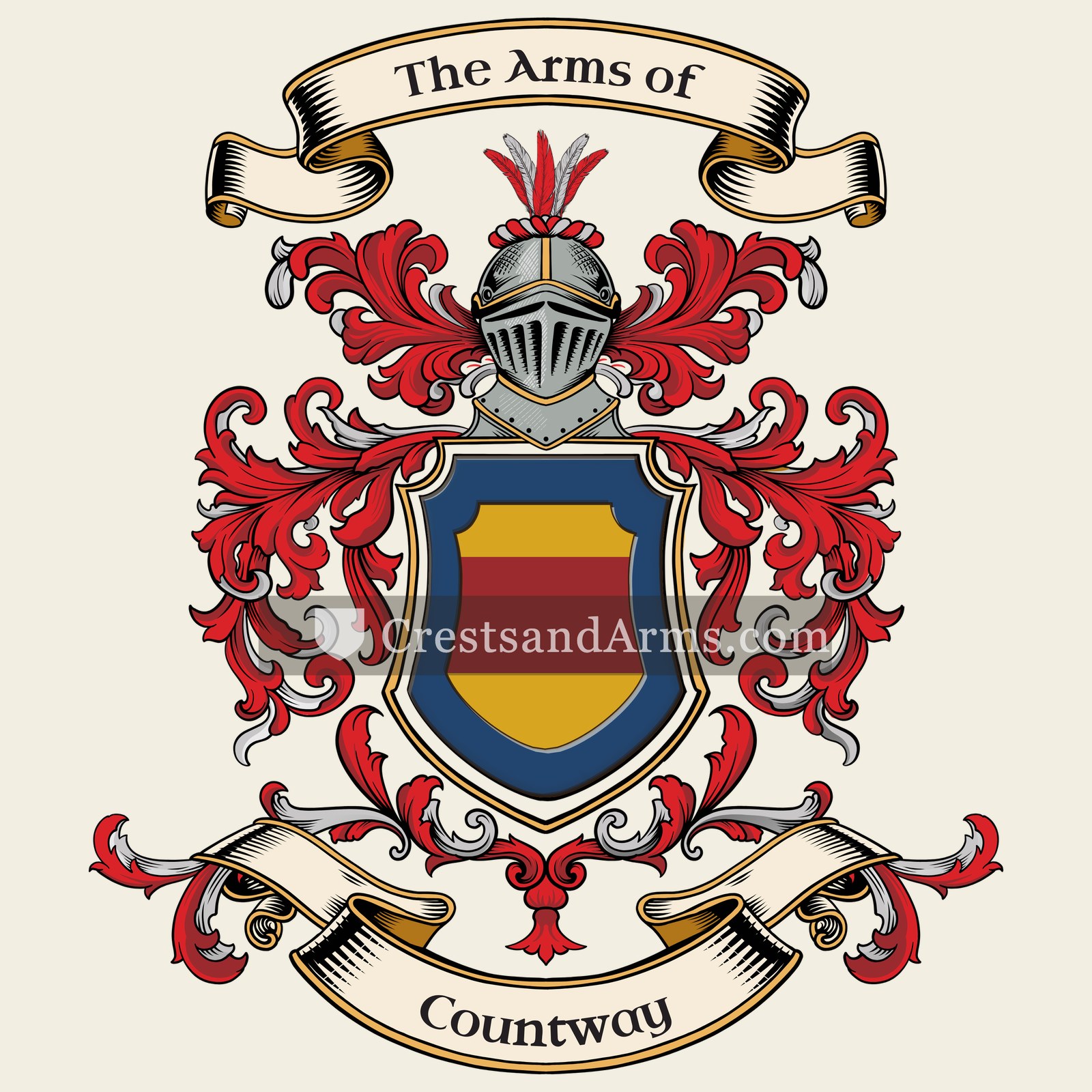The Countway coat of arms, drawn from the recorded blazon
