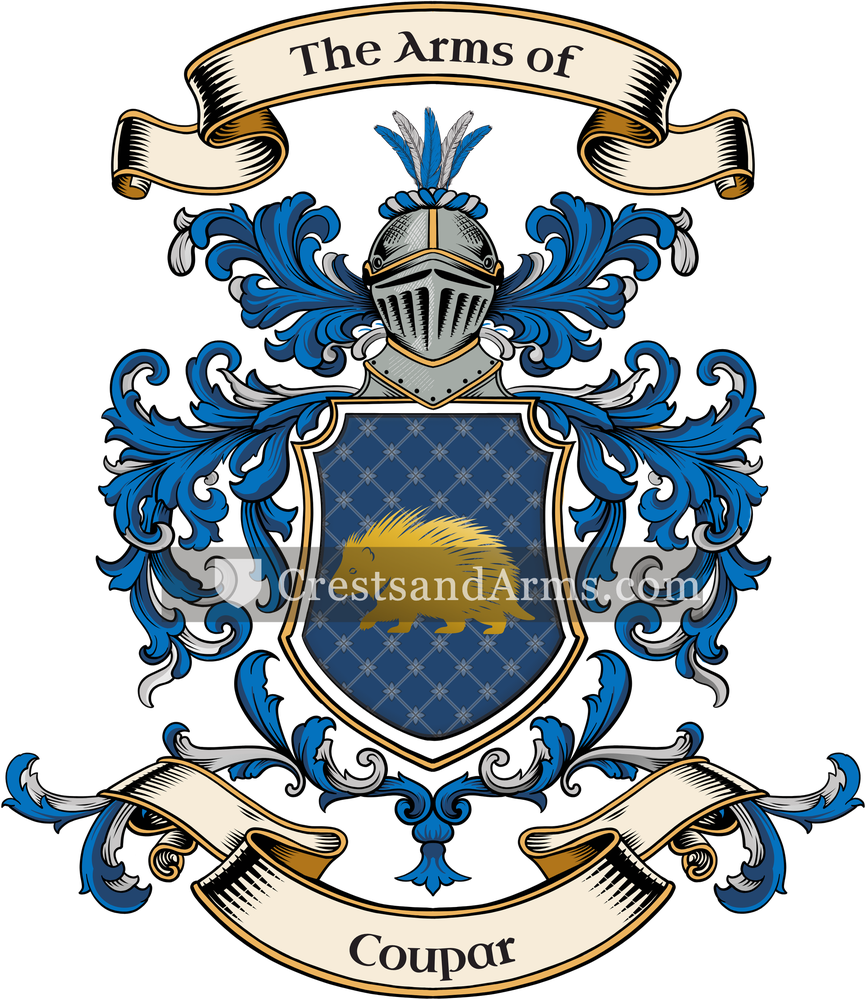 The Coupar coat of arms, drawn from the recorded blazon