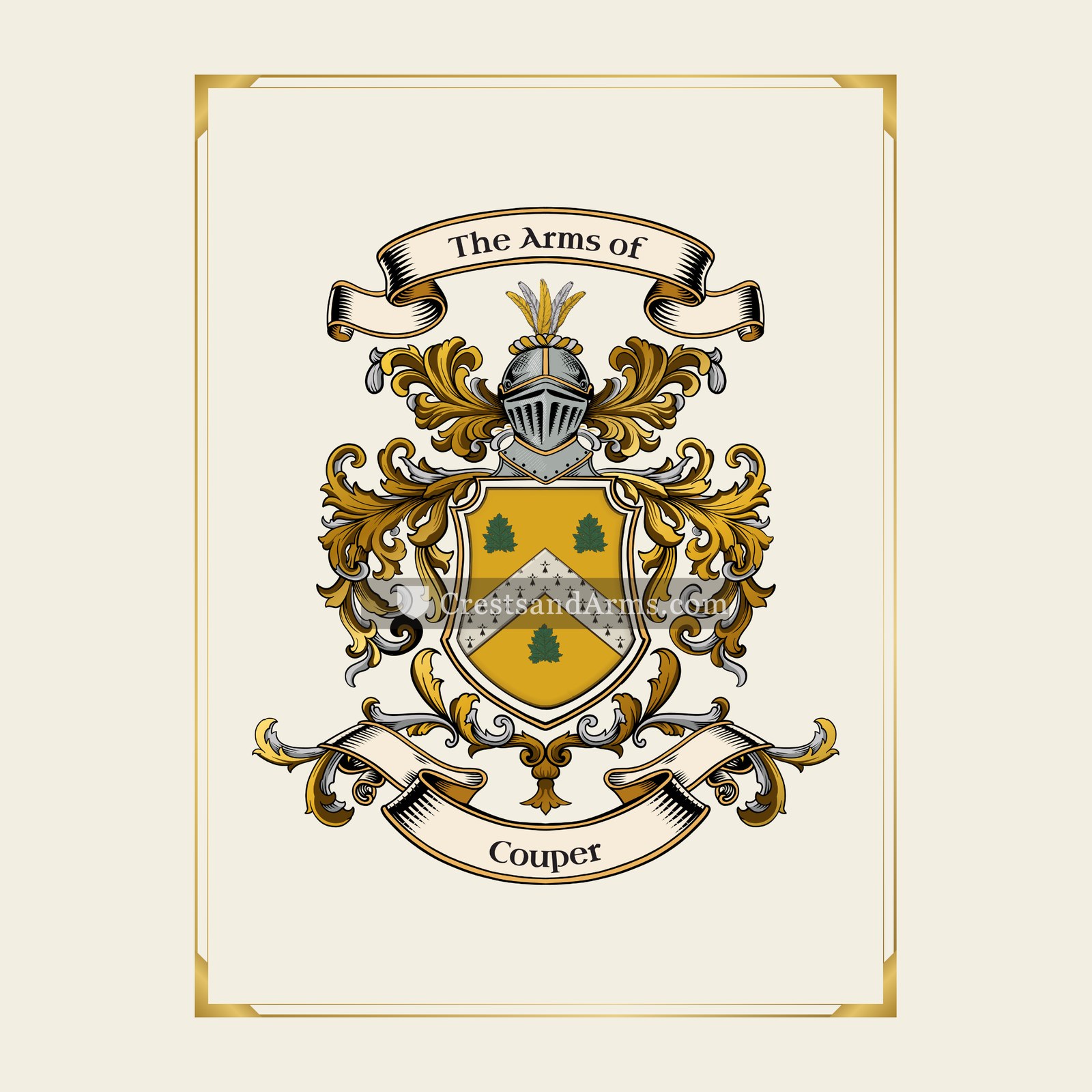 With gold border
