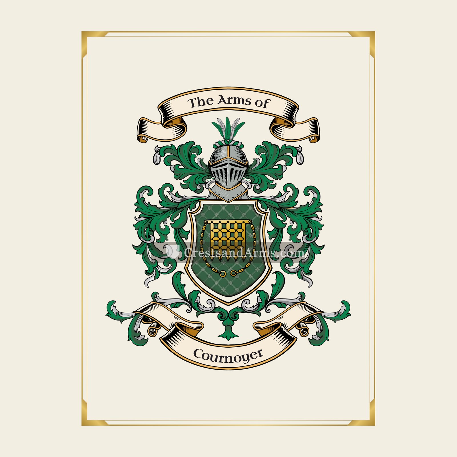 With gold border
