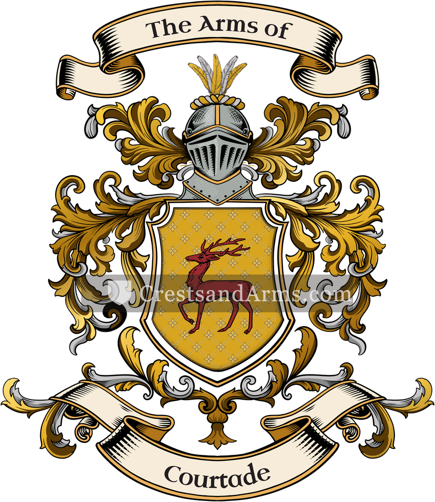 The Courtade coat of arms, drawn from the recorded blazon