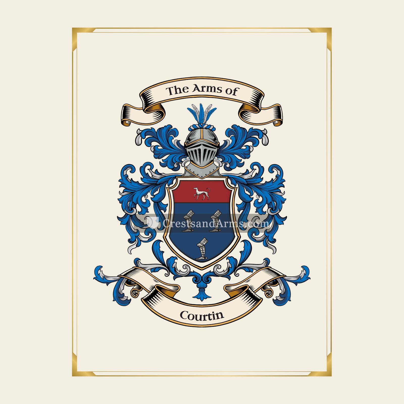 With gold border