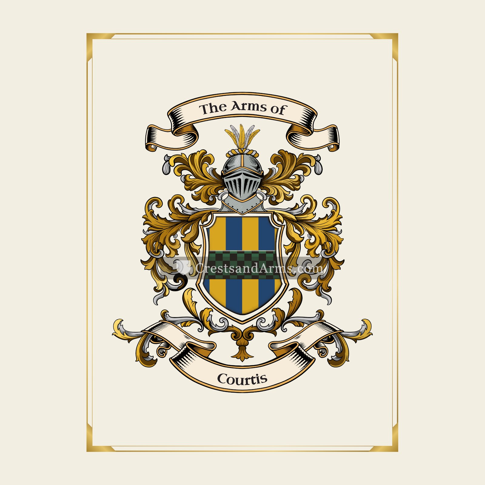 With gold border