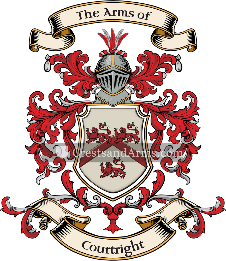 The Courtright coat of arms, drawn from the recorded blazon