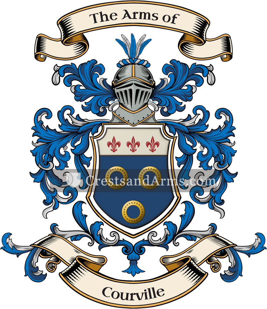 The Courville coat of arms, drawn from the recorded blazon