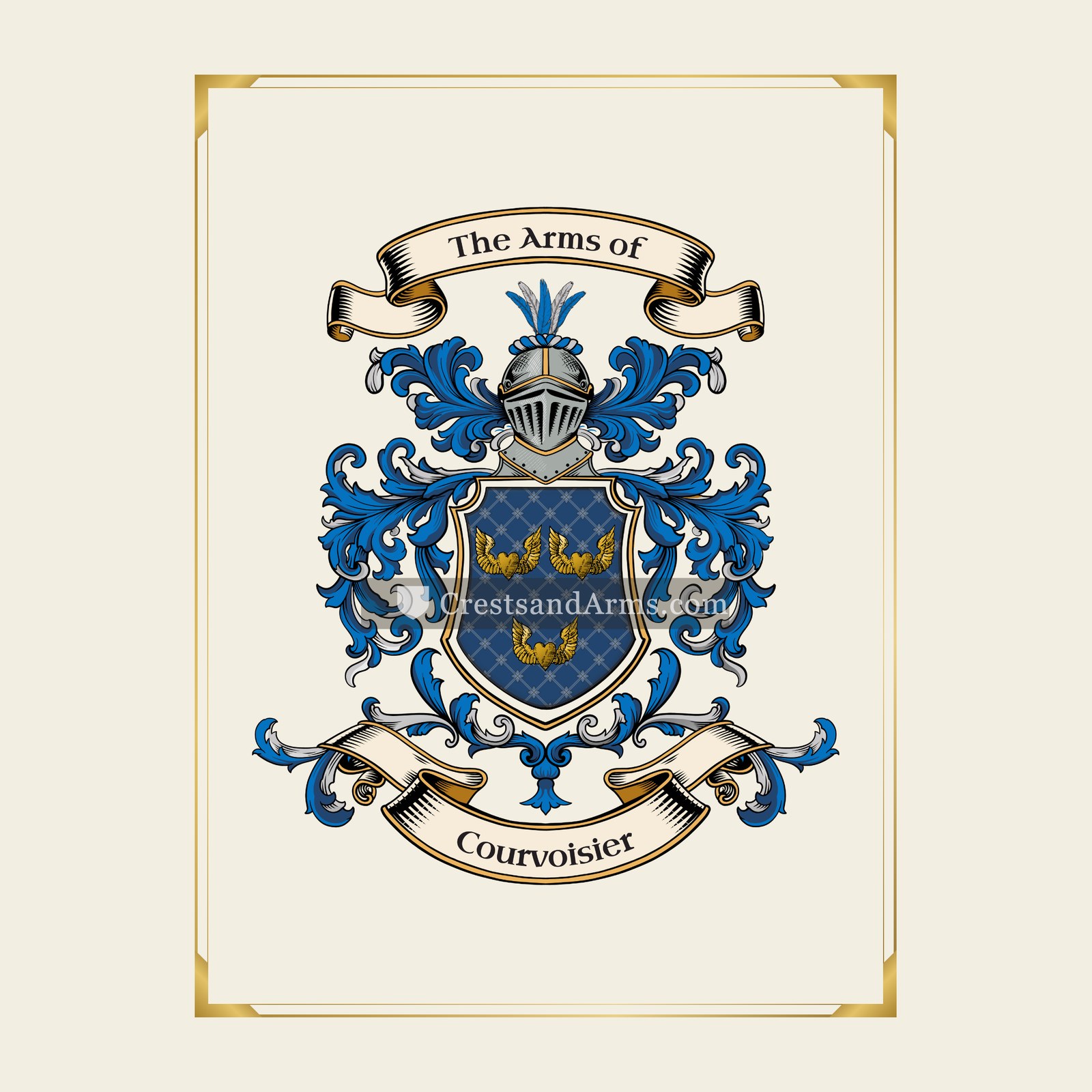 With gold border