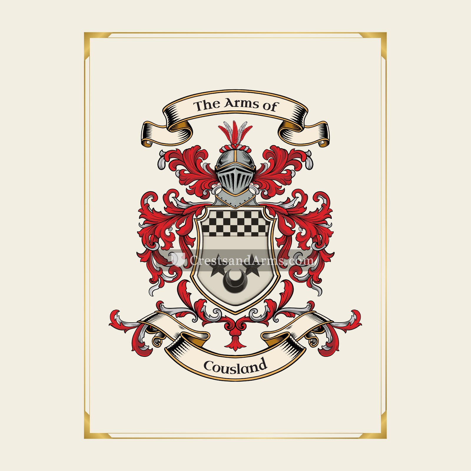 With gold border