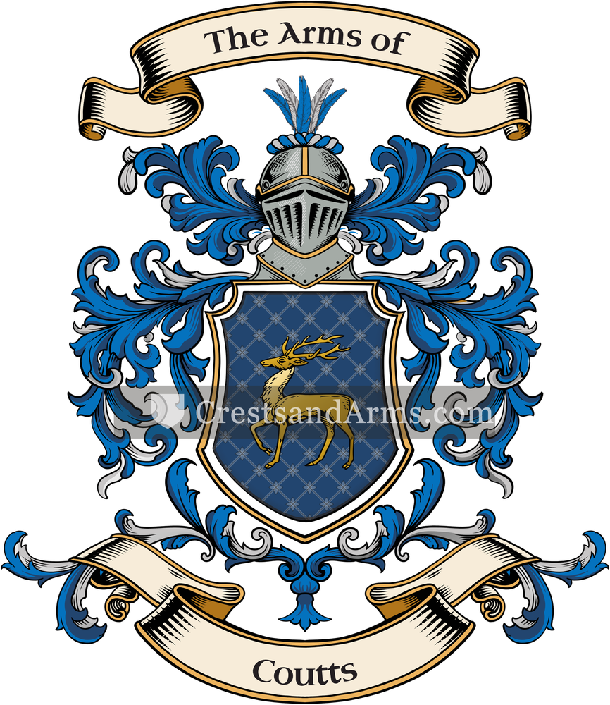 The Coutts coat of arms, drawn from the recorded blazon