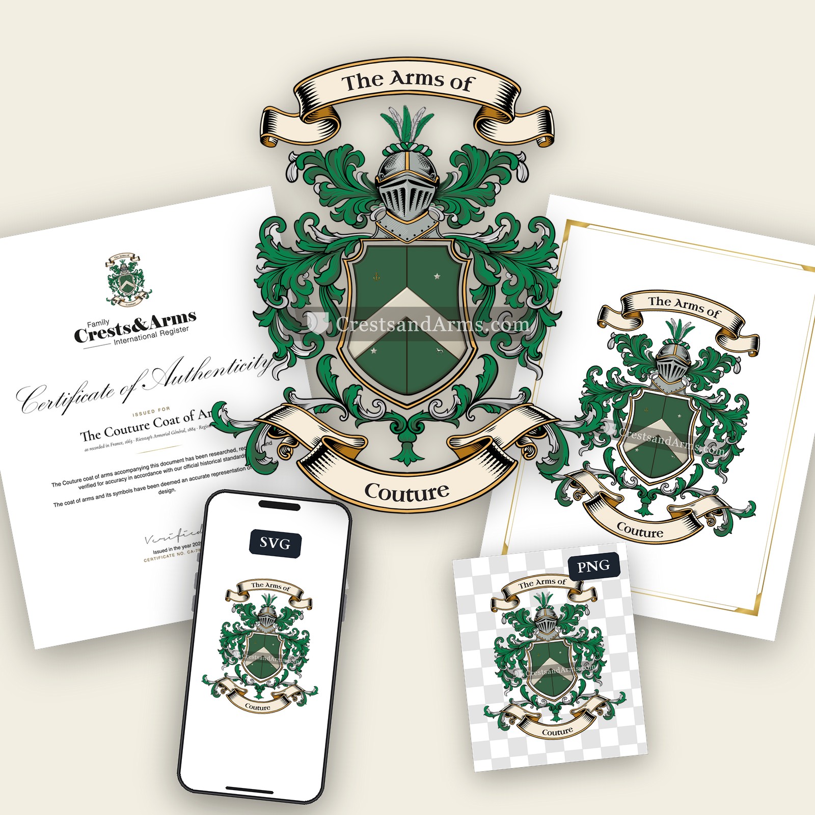 The Couture arms on the coat of arms — digital pack