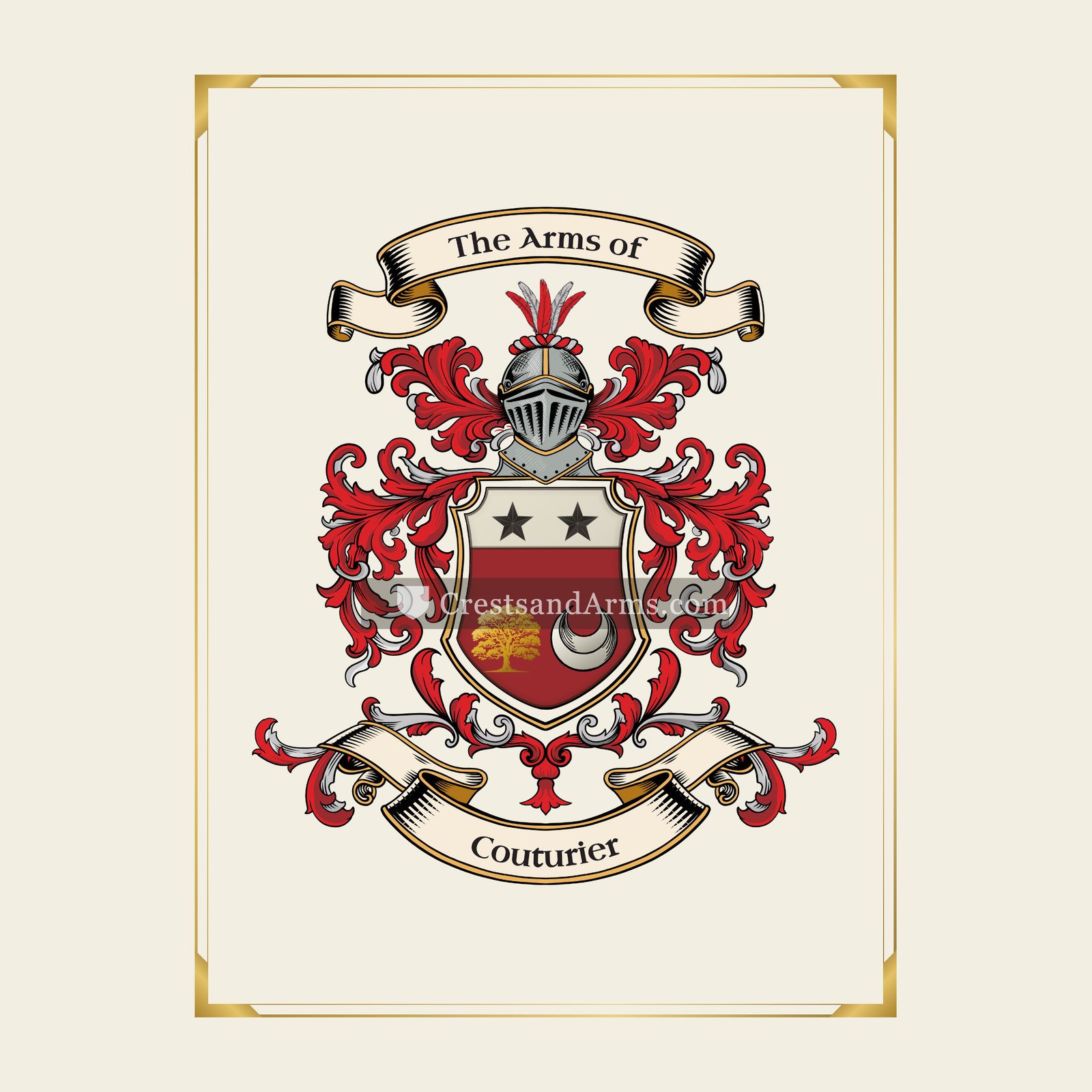 With gold border