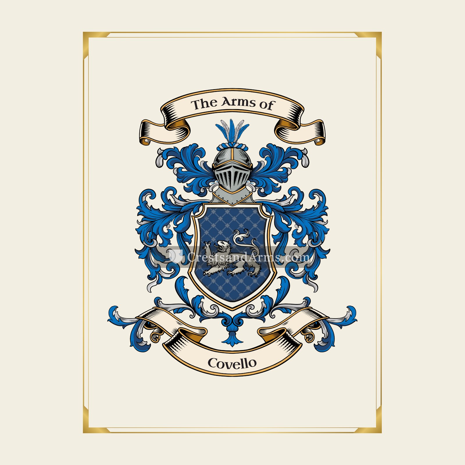 With gold border