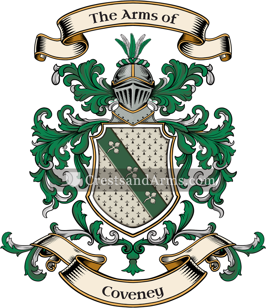 The Coveney coat of arms, drawn from the recorded blazon