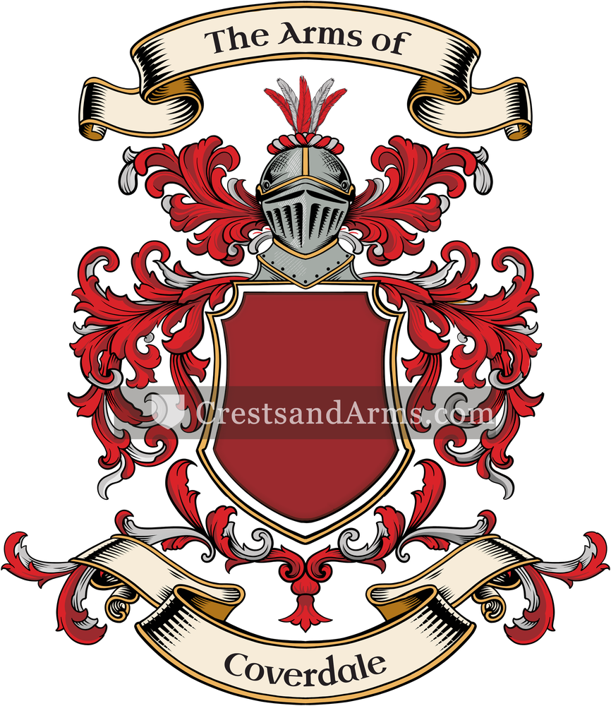 The Coverdale coat of arms, drawn from the recorded blazon