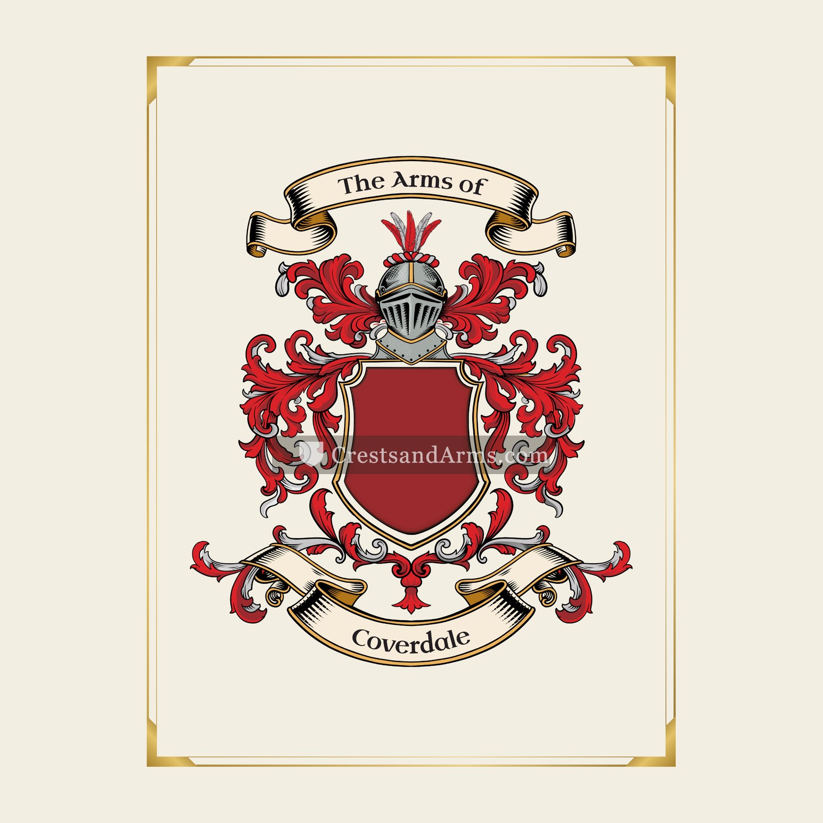 With gold border