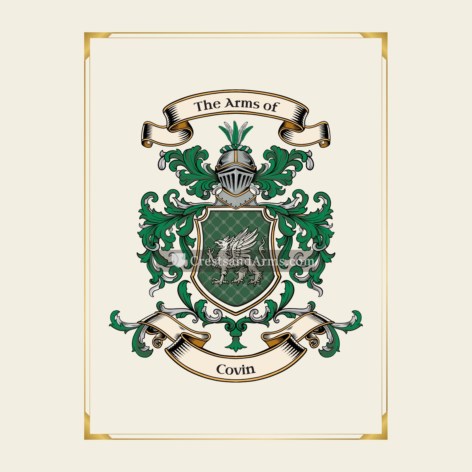 With gold border