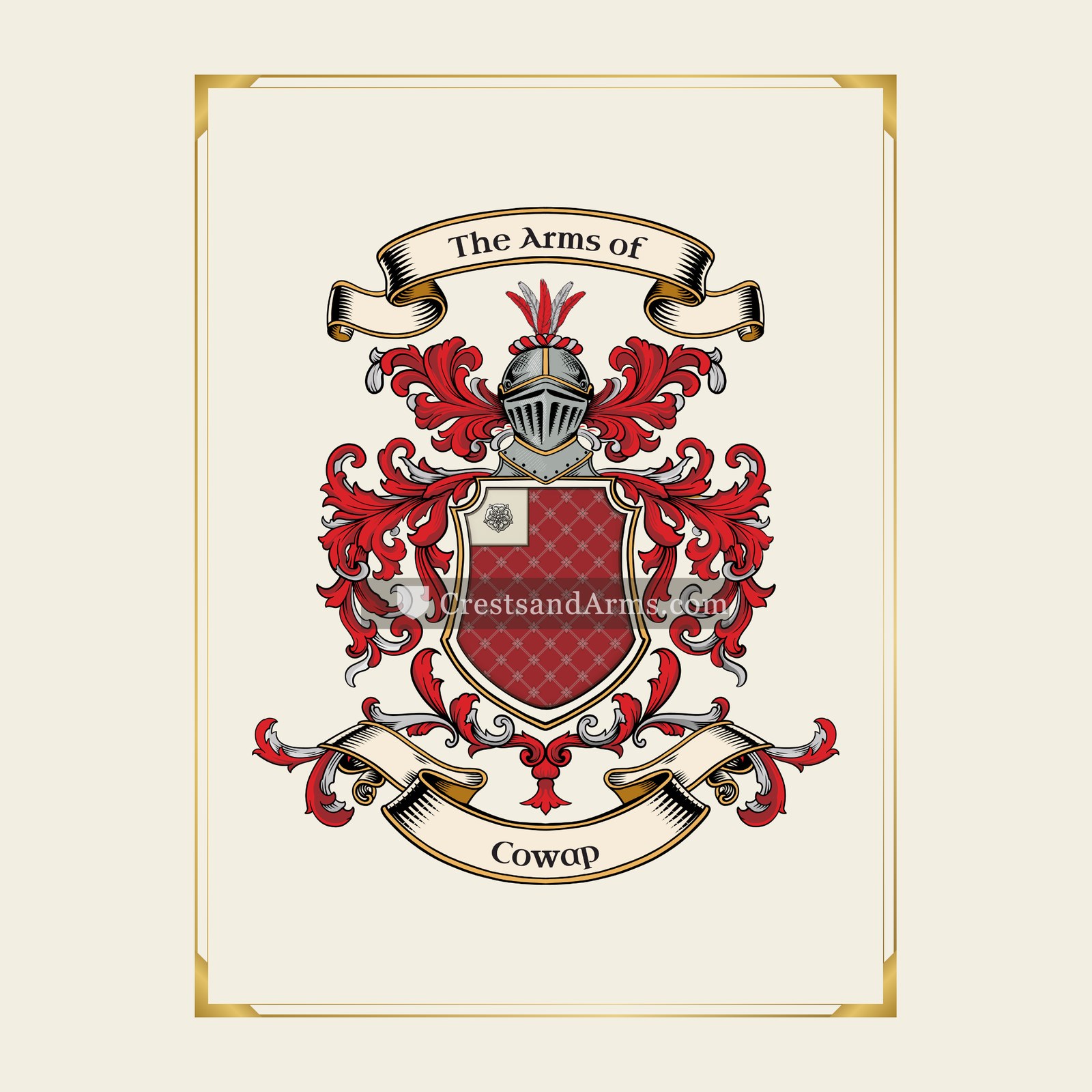 With gold border