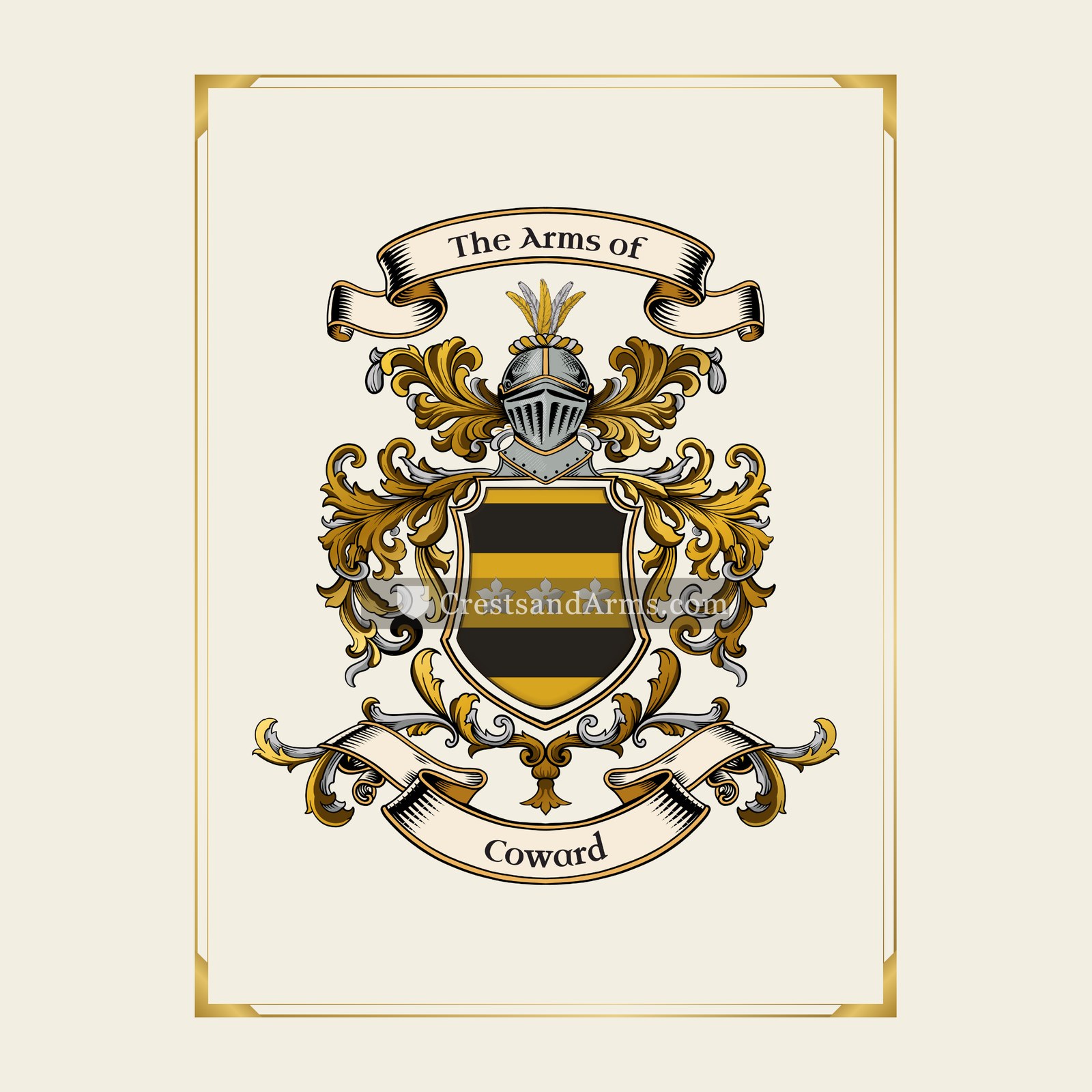With gold border
