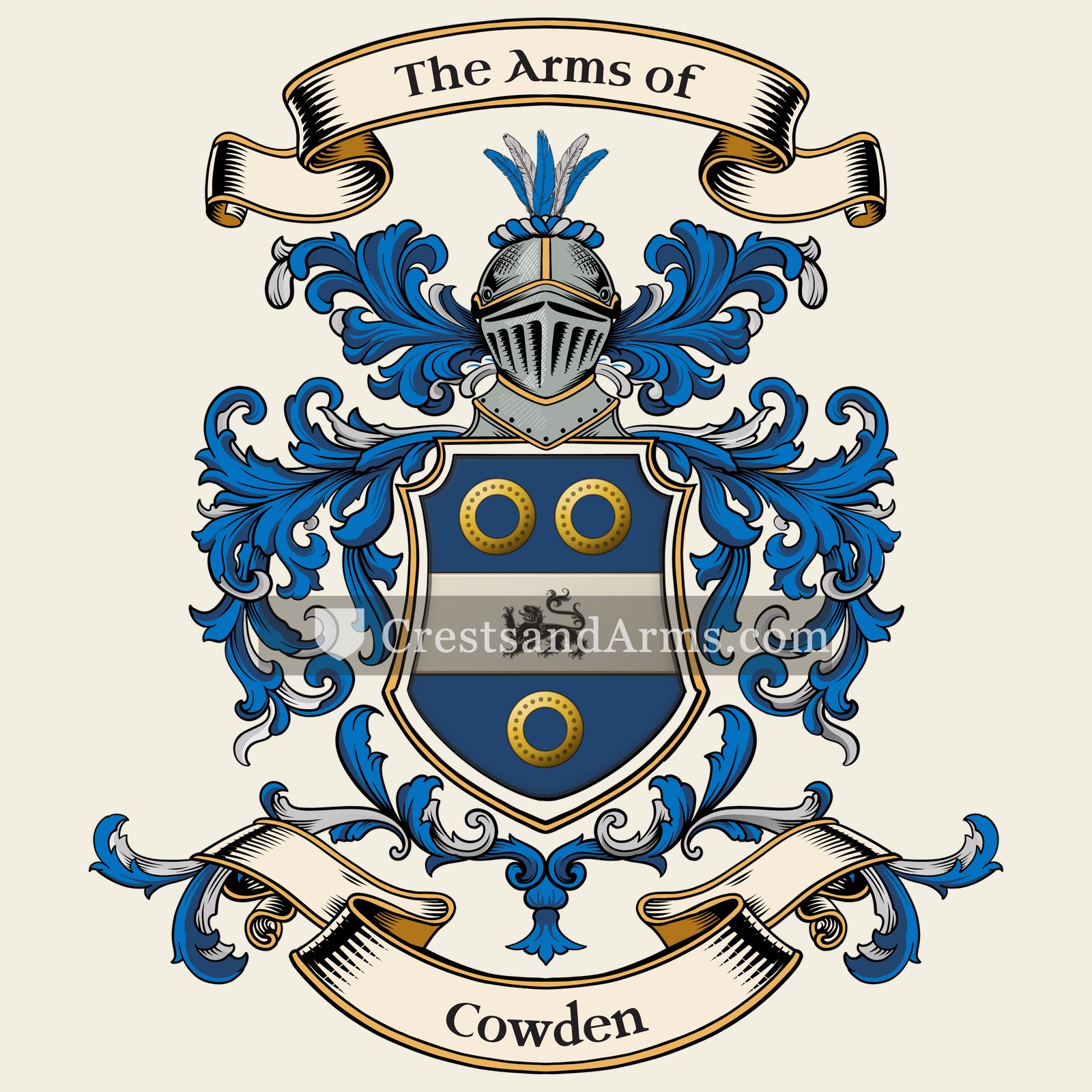 The Cowden coat of arms, drawn from the recorded blazon