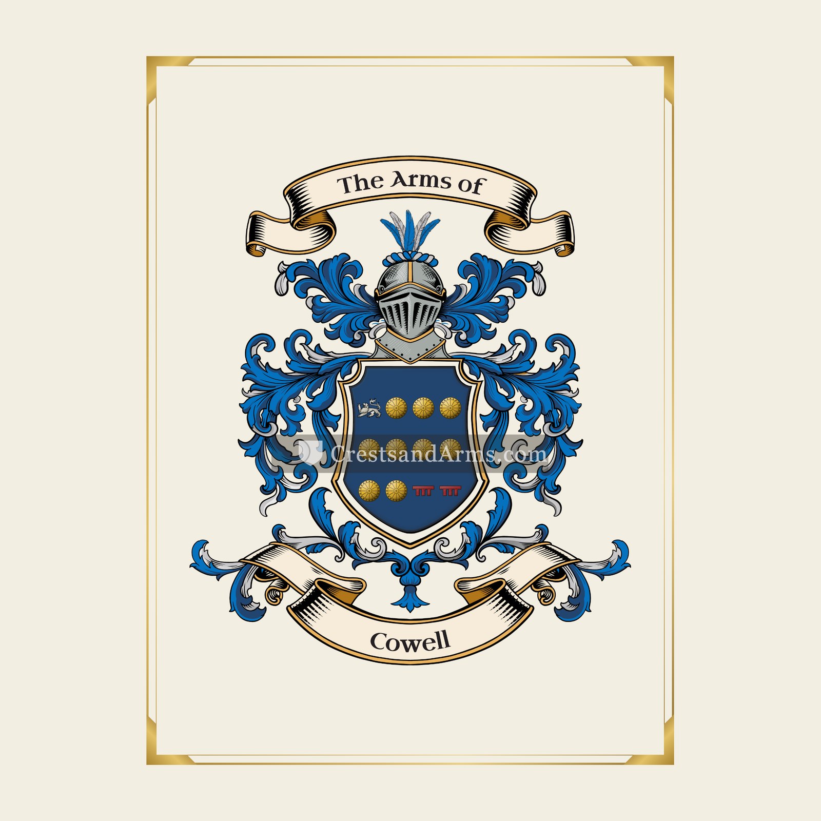 With gold border