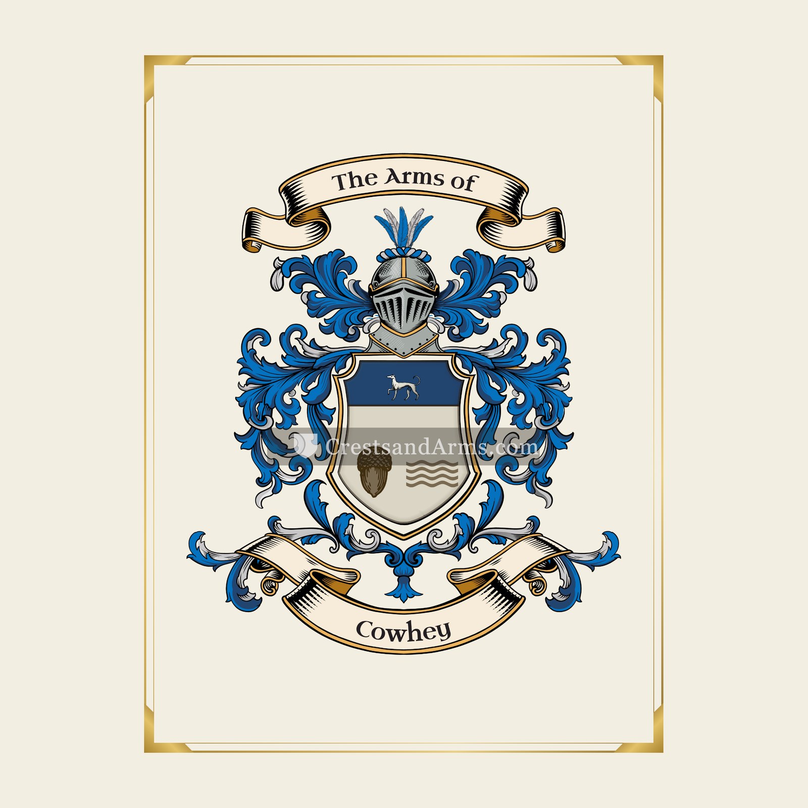 With gold border