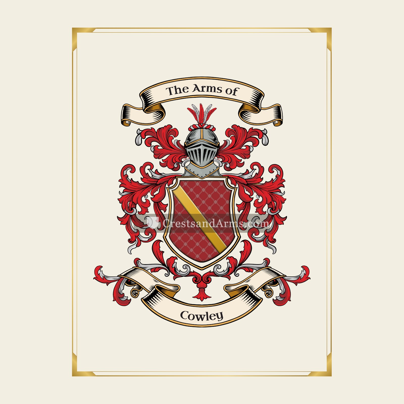 With gold border