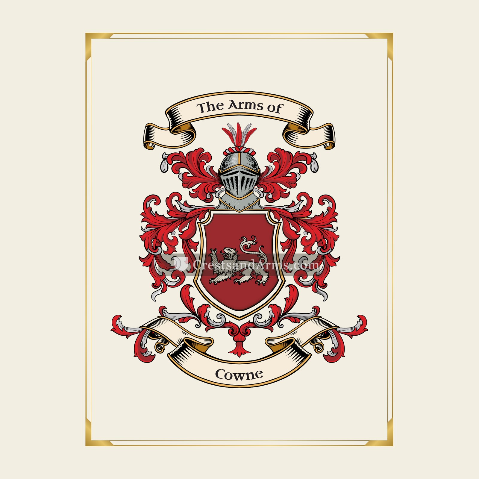 With gold border
