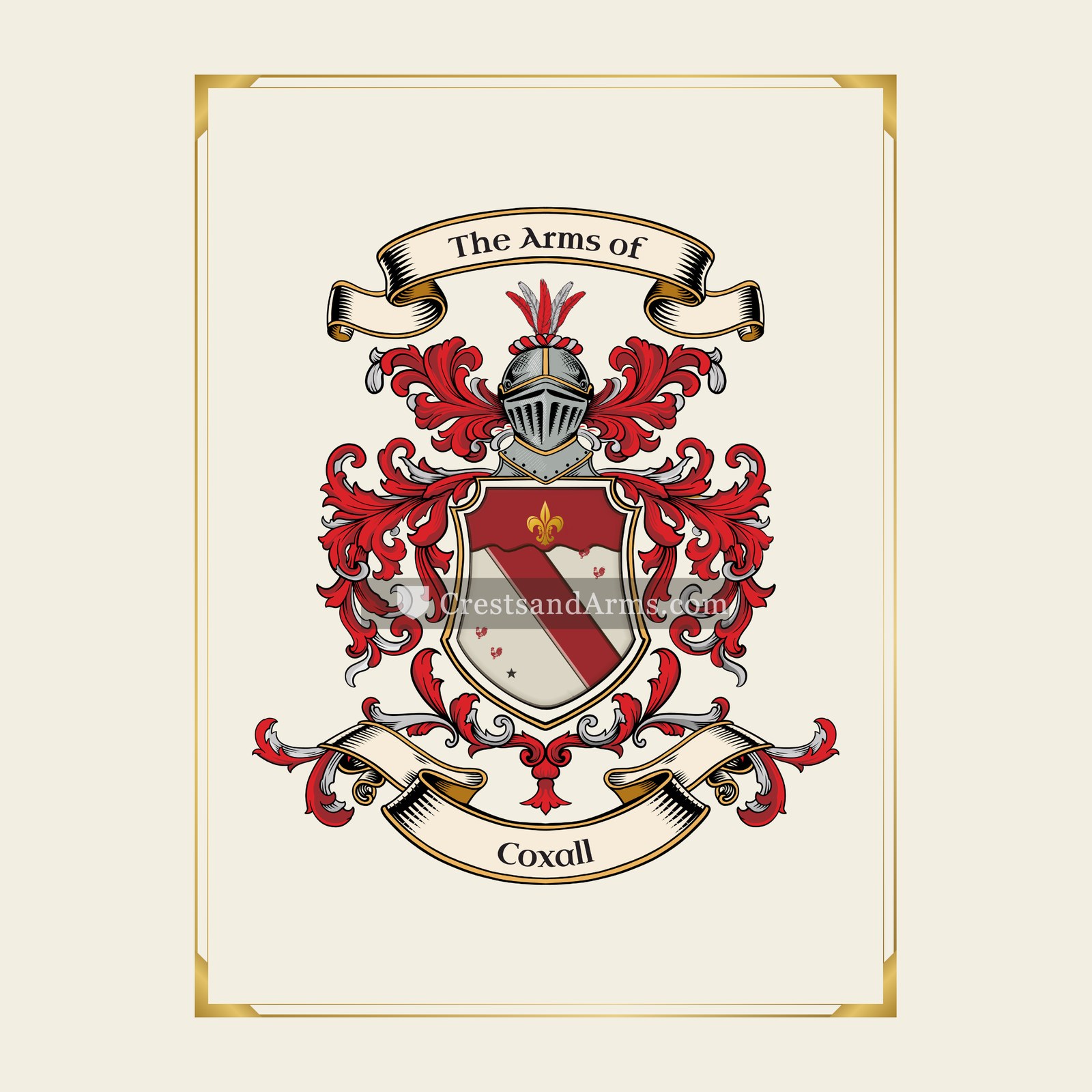 With gold border