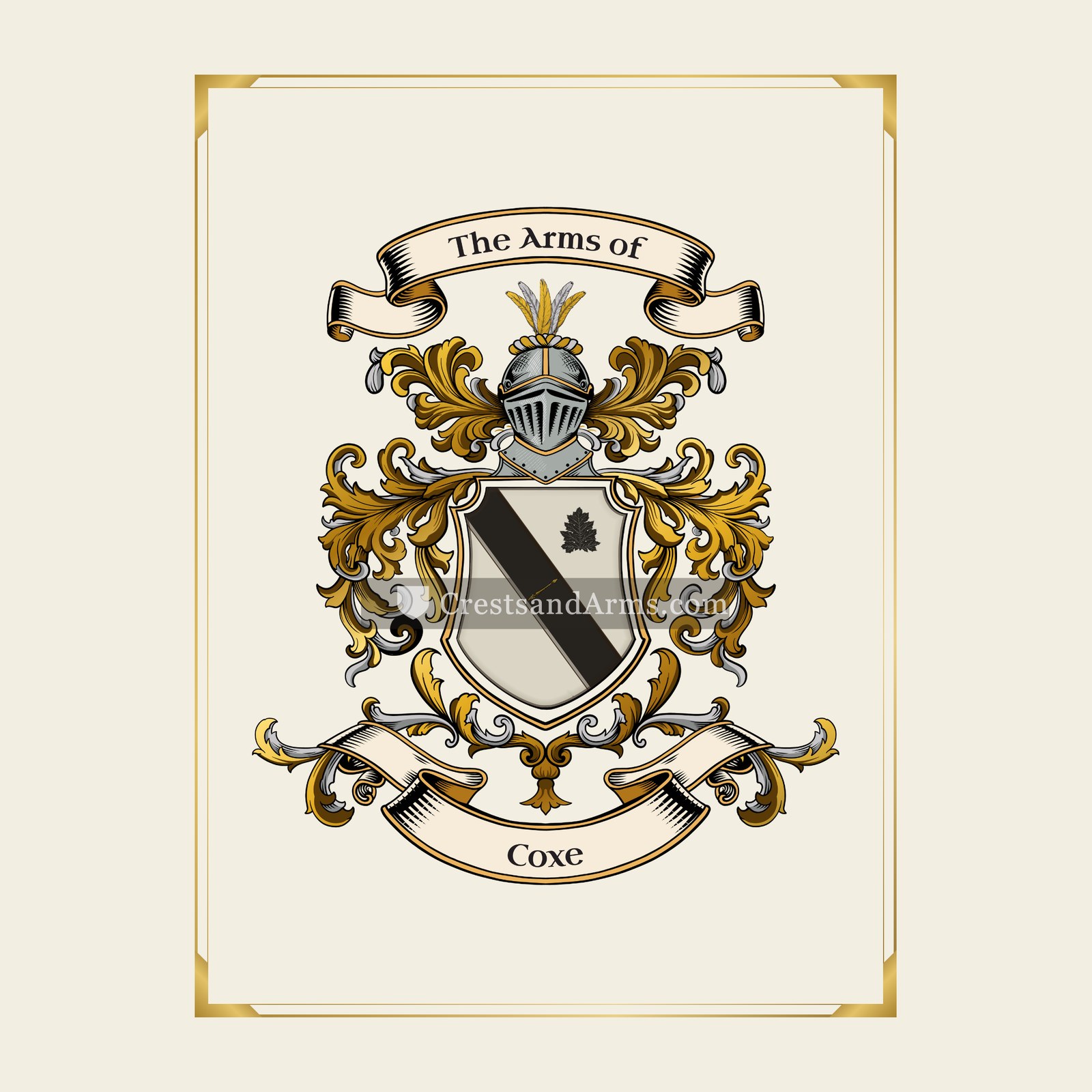 With gold border