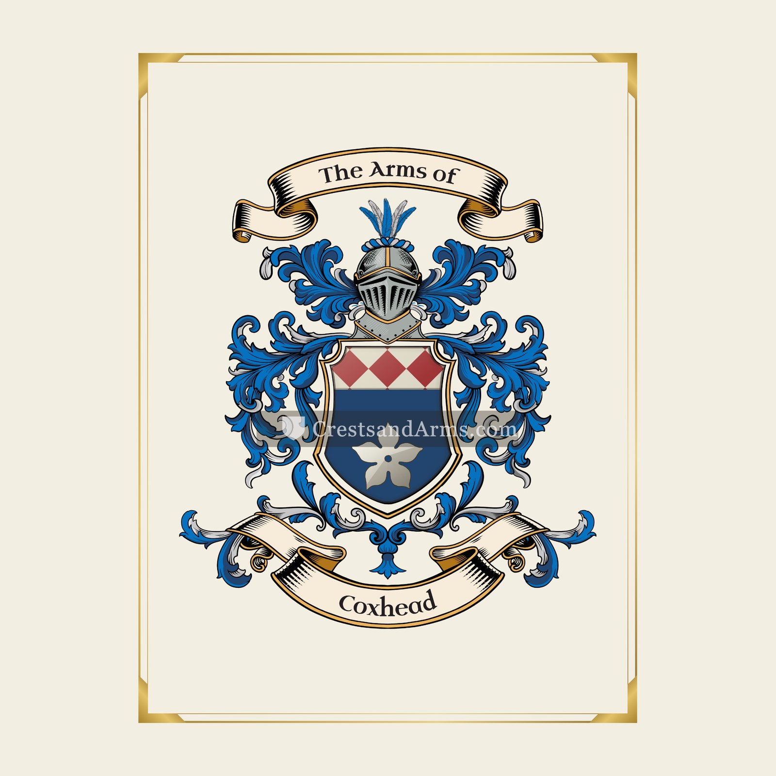 With gold border