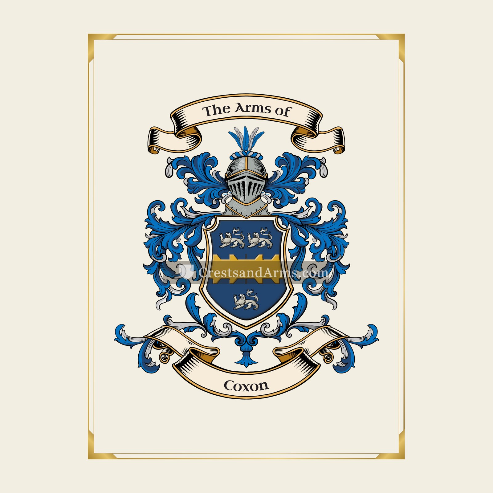 With gold border