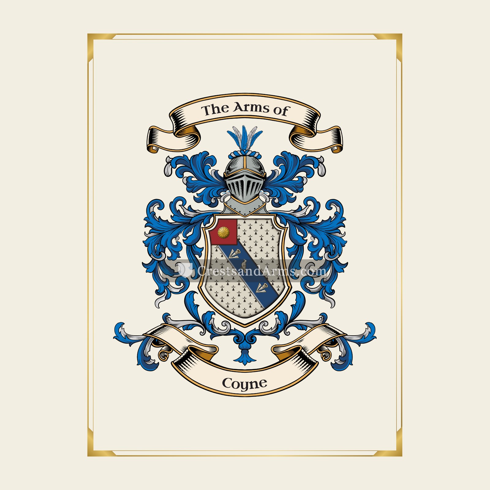 With gold border