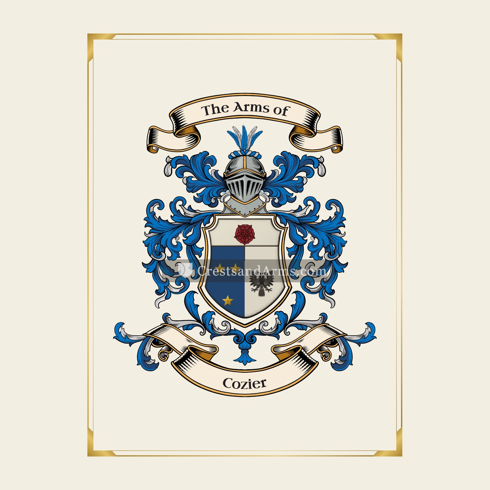 With gold border