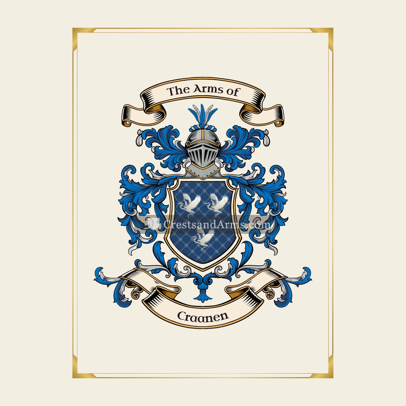 With gold border