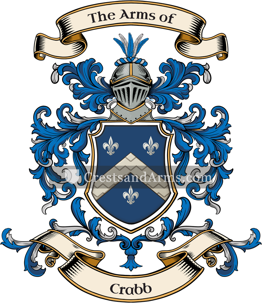 The Crabb coat of arms, drawn from the recorded blazon