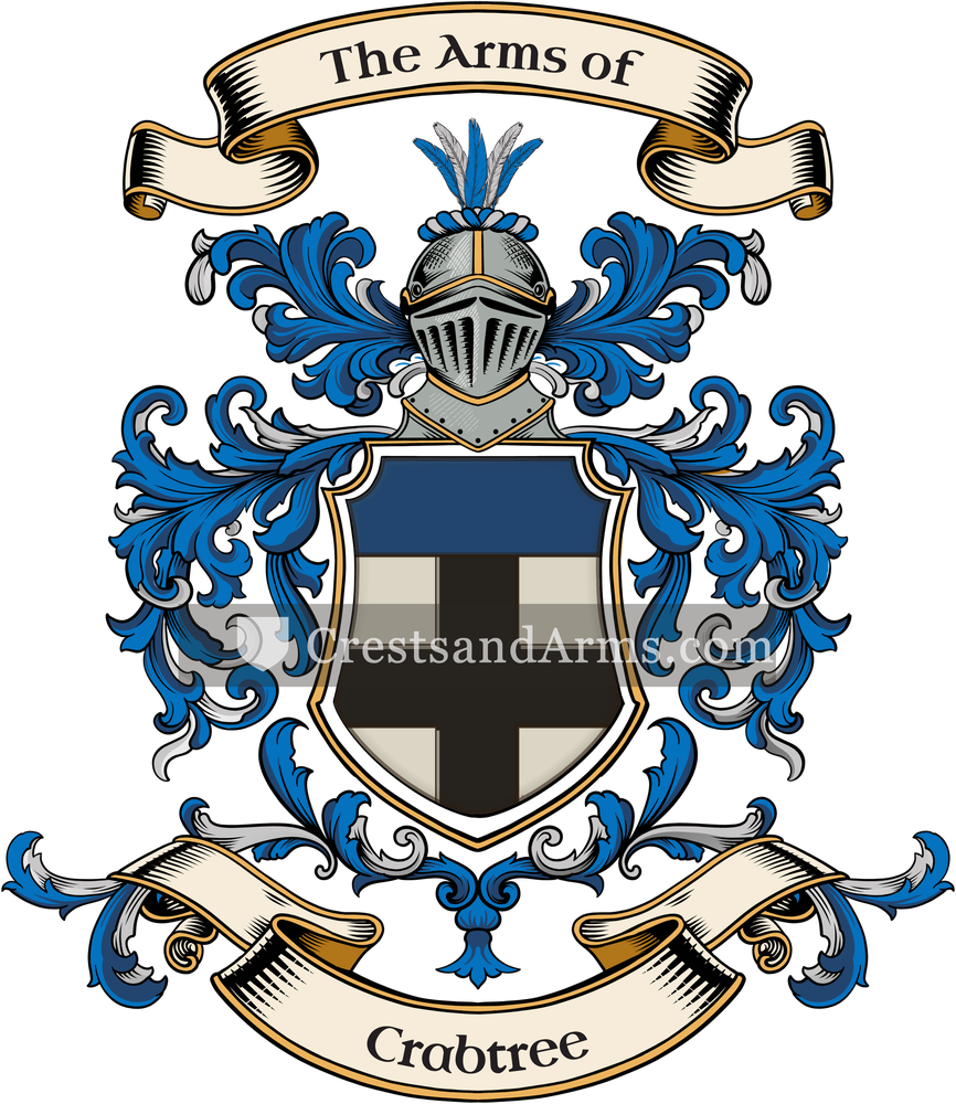 The Crabtree coat of arms, drawn from the recorded blazon
