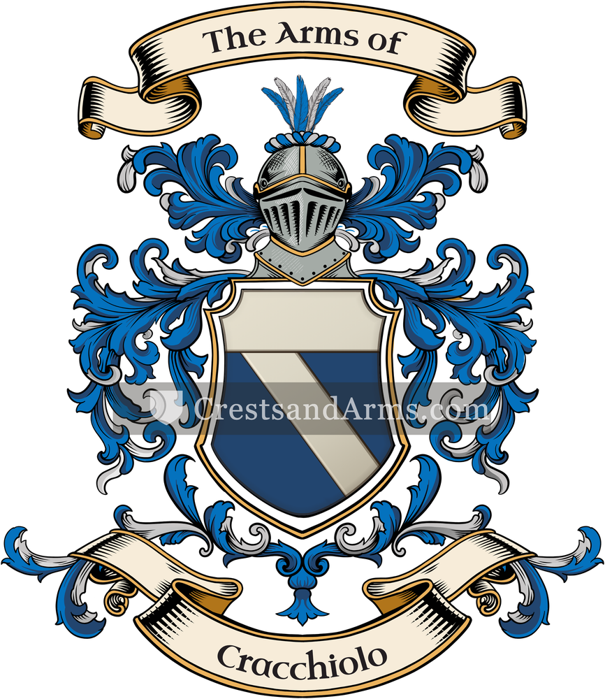 The Cracchiolo coat of arms, drawn from the recorded blazon