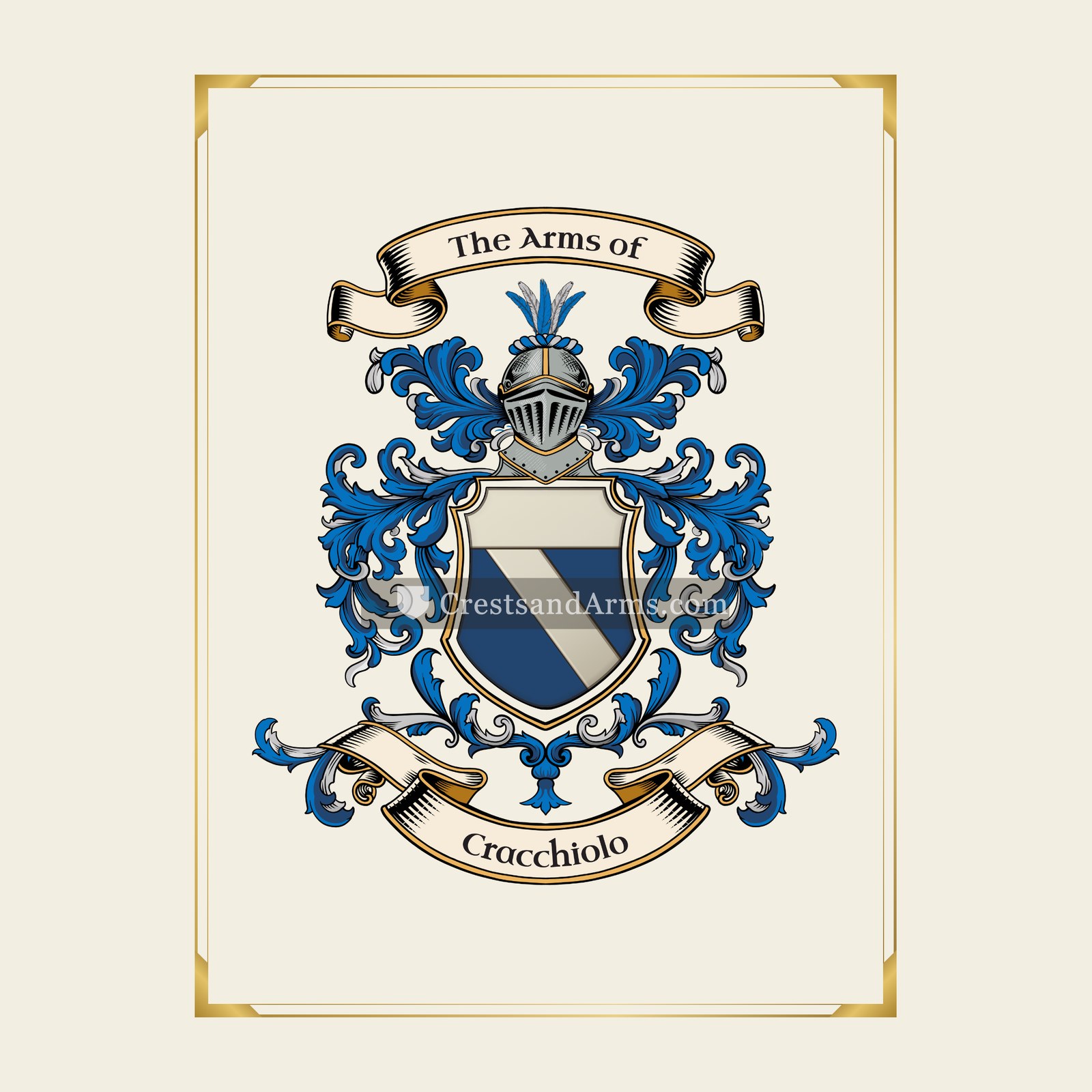 With gold border