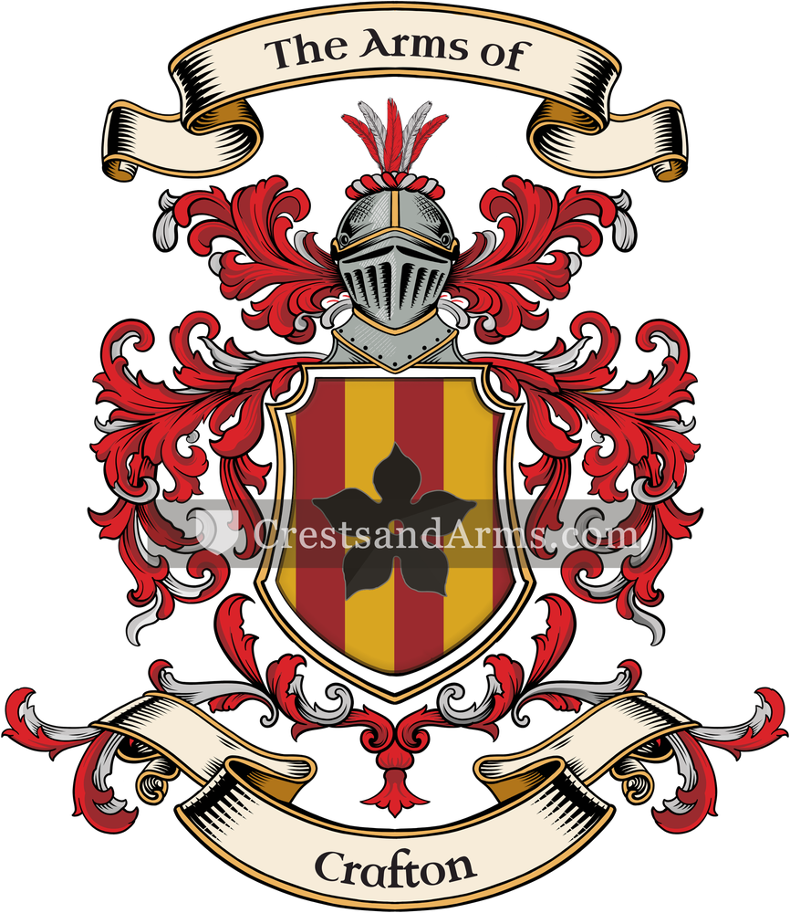 The Crafton coat of arms, drawn from the recorded blazon