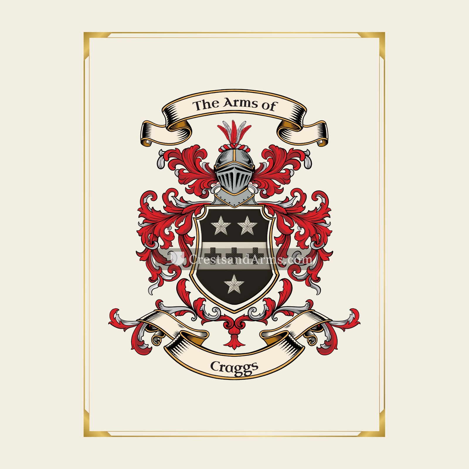 With gold border